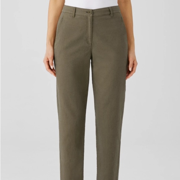 Eileen Fisher lyocell linen blend pants Flat Front Straight Leg Sz 4 - Picture 1 of 9